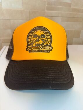 Liquid Death Yellow & Black Trucker Cap